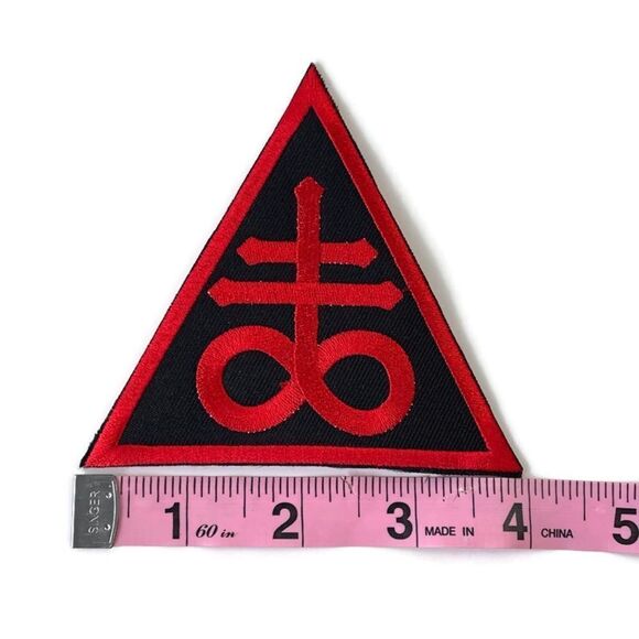The Leviathan Cross Satan Cross Triangle Embroidered Patch - Picture 2 of 4